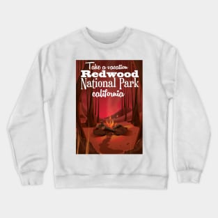 Redwood national Park California travel poster Crewneck Sweatshirt